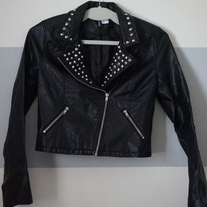 H&M Faux studded leather moto jacket